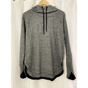 Tangerine - Women's Heather Gray / Black Athleisure Hooded Pullover - M